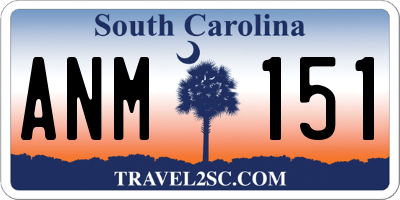 SC license plate ANM151