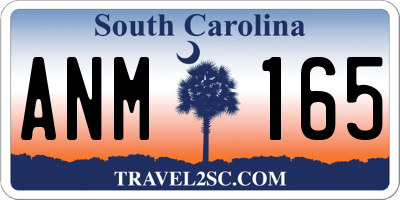 SC license plate ANM165