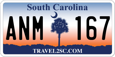 SC license plate ANM167