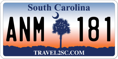 SC license plate ANM181