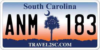 SC license plate ANM183