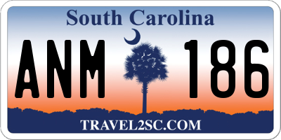 SC license plate ANM186