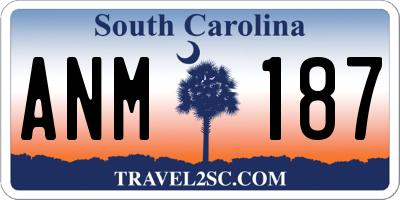 SC license plate ANM187