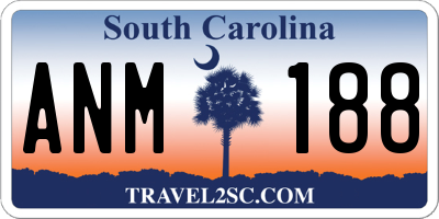 SC license plate ANM188