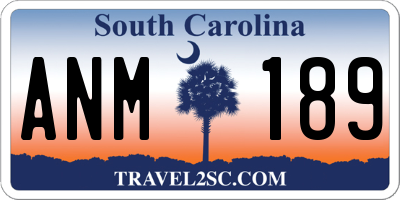 SC license plate ANM189