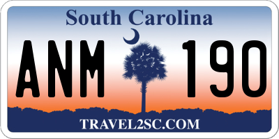 SC license plate ANM190