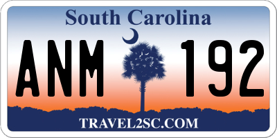 SC license plate ANM192