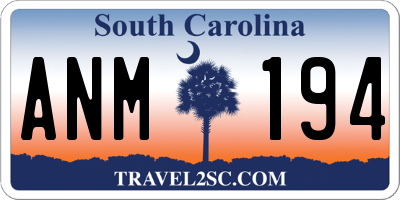 SC license plate ANM194