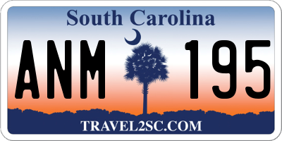 SC license plate ANM195