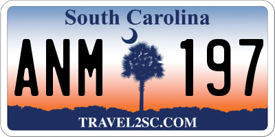 SC license plate ANM197