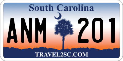 SC license plate ANM201