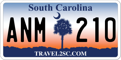 SC license plate ANM210