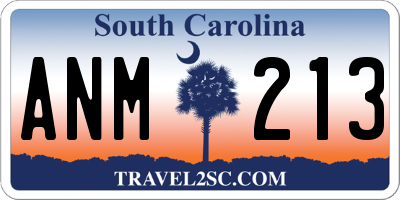 SC license plate ANM213