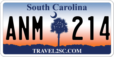 SC license plate ANM214