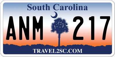 SC license plate ANM217