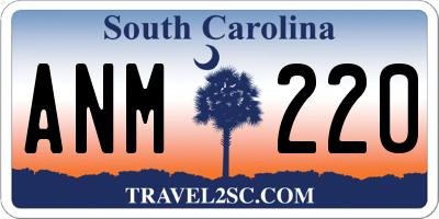 SC license plate ANM220