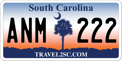 SC license plate ANM222