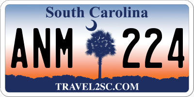 SC license plate ANM224