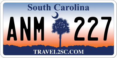 SC license plate ANM227