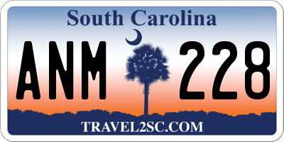 SC license plate ANM228