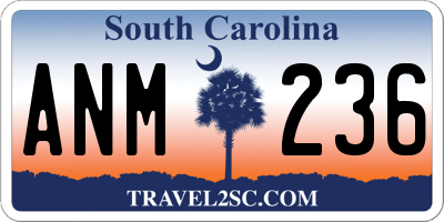 SC license plate ANM236