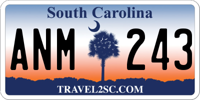 SC license plate ANM243