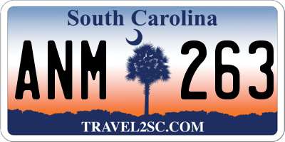 SC license plate ANM263