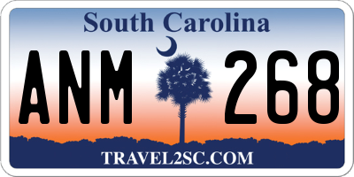 SC license plate ANM268