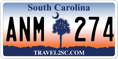 SC license plate ANM274