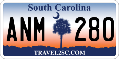 SC license plate ANM280