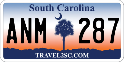 SC license plate ANM287