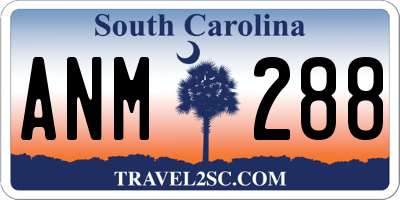 SC license plate ANM288