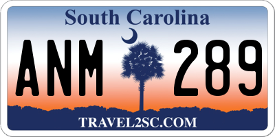 SC license plate ANM289