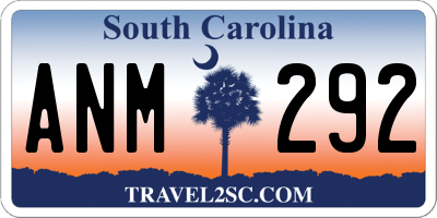 SC license plate ANM292