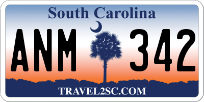 SC license plate ANM342