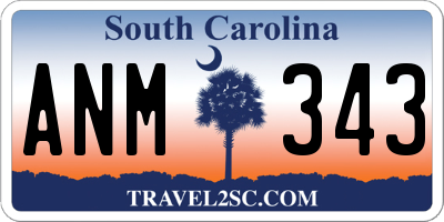 SC license plate ANM343