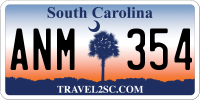 SC license plate ANM354