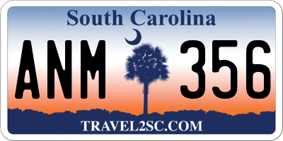 SC license plate ANM356