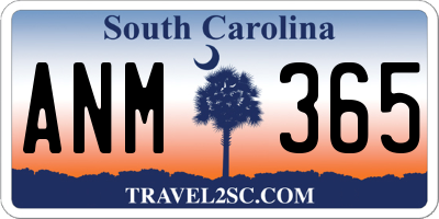SC license plate ANM365