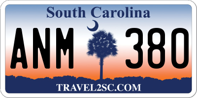 SC license plate ANM380