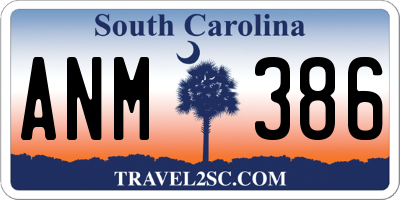 SC license plate ANM386