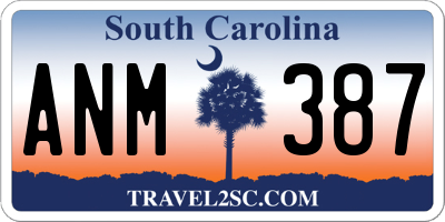 SC license plate ANM387