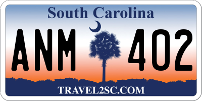 SC license plate ANM402