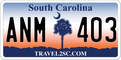SC license plate ANM403