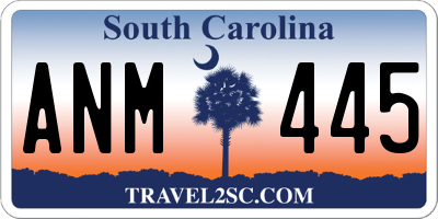 SC license plate ANM445