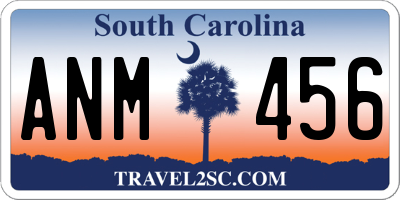 SC license plate ANM456