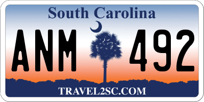SC license plate ANM492