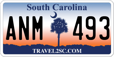 SC license plate ANM493