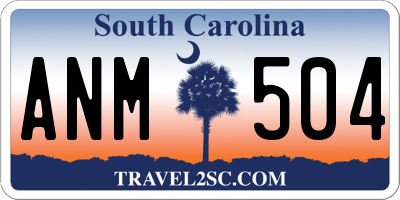 SC license plate ANM504