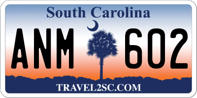 SC license plate ANM602